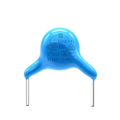 El condensador 102M/400V mecanografía resistencia da alta temperatura/ignífugo de cerámica