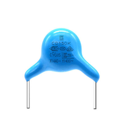 Resistencia dieléctrica Y1 Condensador de seguridad 150K / 400V Forma rectangular aislada para almacenamiento a -40C- 85C