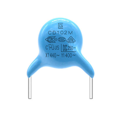 Paquete tamaño pequeño de la resina del condensador el 102M Flame Retardant Epoxy de la seguridad de 400VAC Y1