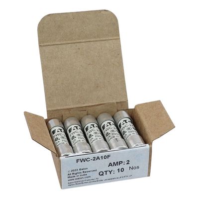Excelente capacidad de ciclismo y rendimiento Cramic Fuse Eaton Bussmann 10 X 38 mm Ferrule Fuse FWC-2A10F