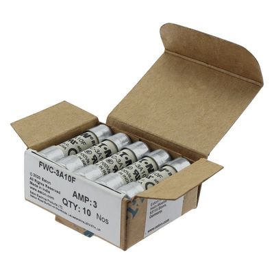 Excelente capacidad de ciclismo y rendimiento Cramic Fuse Eaton Bussmann 10 X 38 mm Ferrule Fuse FWC-3A10F