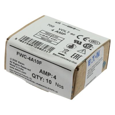 Excelente capacidad de ciclismo y rendimiento Cramic Fuse Eaton Bussmann 10 X 38 mm Ferrule Fuse FWC-4A10F