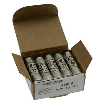 Excelente capacidad de ciclismo y rendimiento Cramic Fuse Eaton Bussmann 10 X 38 mm Ferrule Fuse FWC-6A10F