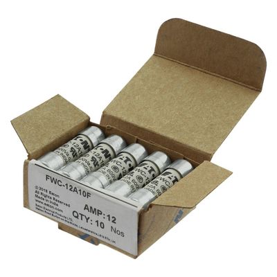 Excelente capacidad de ciclismo y rendimiento Cramic Fuse Eaton Bussmann 10 X 38 mm Ferrule Fuse FWC-12A10F
