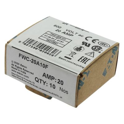 Excelente capacidad de ciclismo y rendimiento Cramic Fuse Eaton Bussmann 10 X 38 mm Ferrule Fuse FWC-20A10F