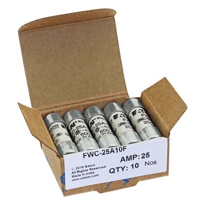 Excelente capacidad de ciclismo y rendimiento Cramic Fuse Eaton Bussmann 10 X 38 mm Ferrule Fuse FWC-25A10F