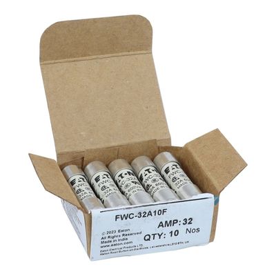 Excelente capacidad de ciclismo y rendimiento Cramic Fuse Eaton Bussmann 10 X 38 mm Ferrule Fuse FWC-32A10F