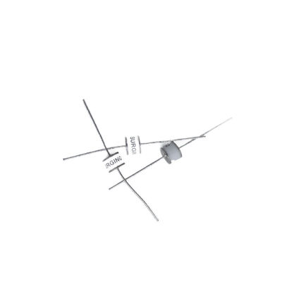 Tubo de descarga de gas coaxial de terminación axial con 2 electrodos y 1 pF de capacidad