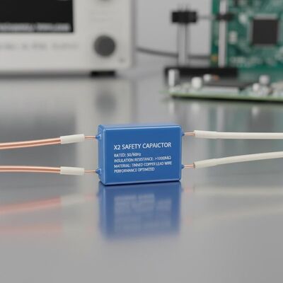 Cable de plomo de cobre estañado Material X2 Condensador de seguridad Frecuencia nominal 50 60Hz Con resistencia de aislamiento 000MΩ para rendimiento